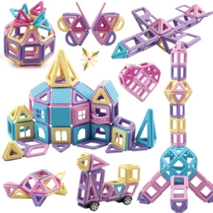 153Piece Magnetic Building Blocks Set for Kids 3+ 4 5 6 7 8 Girls Boys Sparks Creativity & STEM Learning