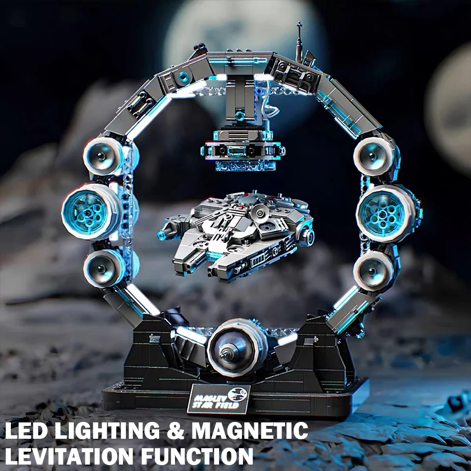 MOC Technical Maglev Falcon Spaceship Building Blocks Magnetic Suspension Space War Spacecraft Bricks Toys Ornaments Kids Gifts - 图片 3