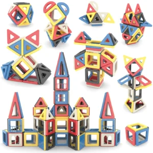 Mini 145Pcs Magnetic Building Tiles 3D Blocks Educational Comstruction Toys STEM Learning Stacking Blocks for Kids Birthday Gift
