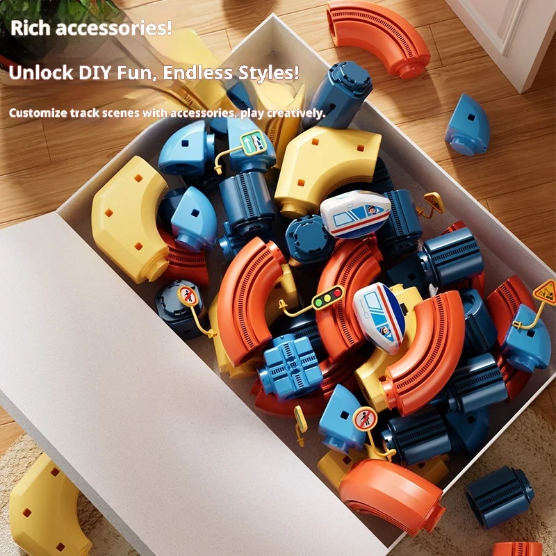 DIY Magnetic Electric Track Train/Car Toys Set,Anti-Gravity Suspension Creative Building Blocks,Kids STEM Educational Toy Gifts - 图片 3