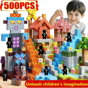 10-500PCS Magnetic Building Blocks Magnet Set Bricks Mini World STEM Construction DIY Educational Toys For Kids Birthday Gifts