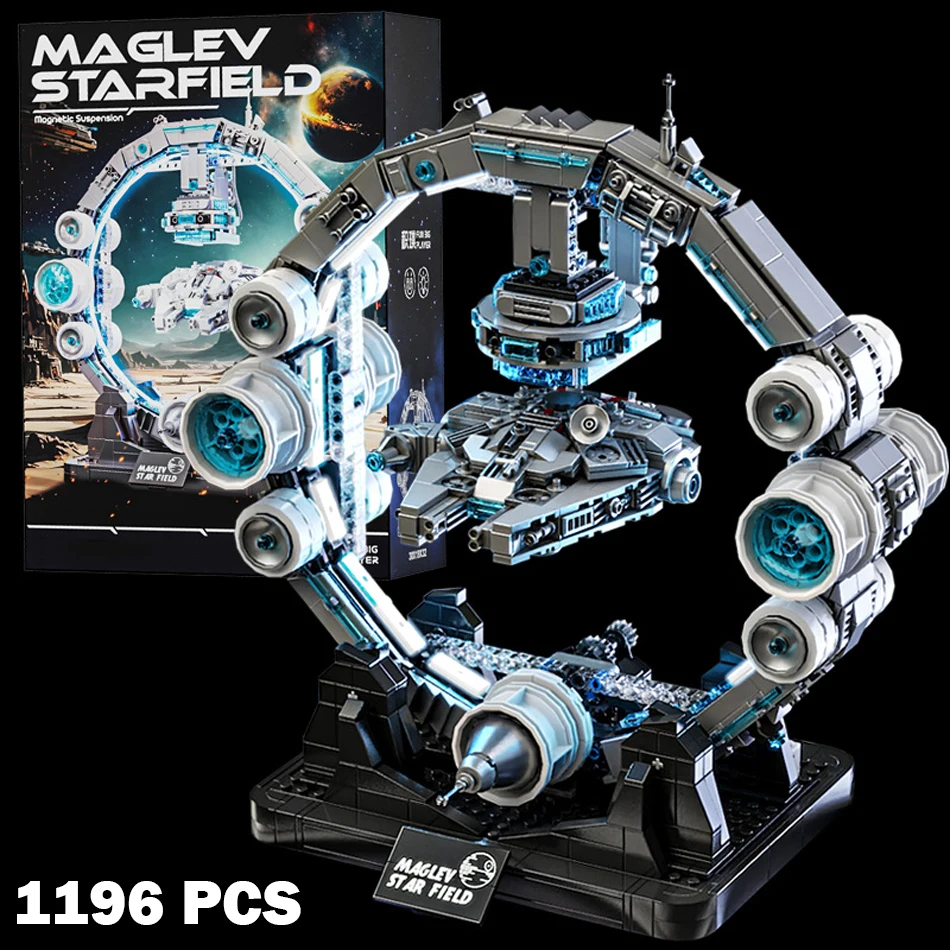 MOC Technical Maglev Falcon Spaceship Building Blocks Magnetic Suspension Space War Spacecraft Bricks Toys Ornaments Kids Gifts - 图片 6