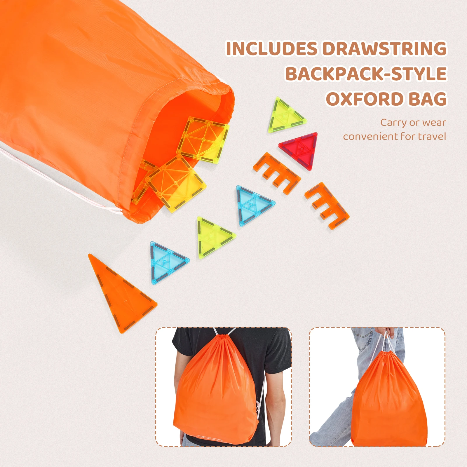 SucceBuy 180PCS Magnetic Building Blocks Construction Children Magnet Tiles Montessori Educational Toys for Kids Birthday Gifts - 图片 6