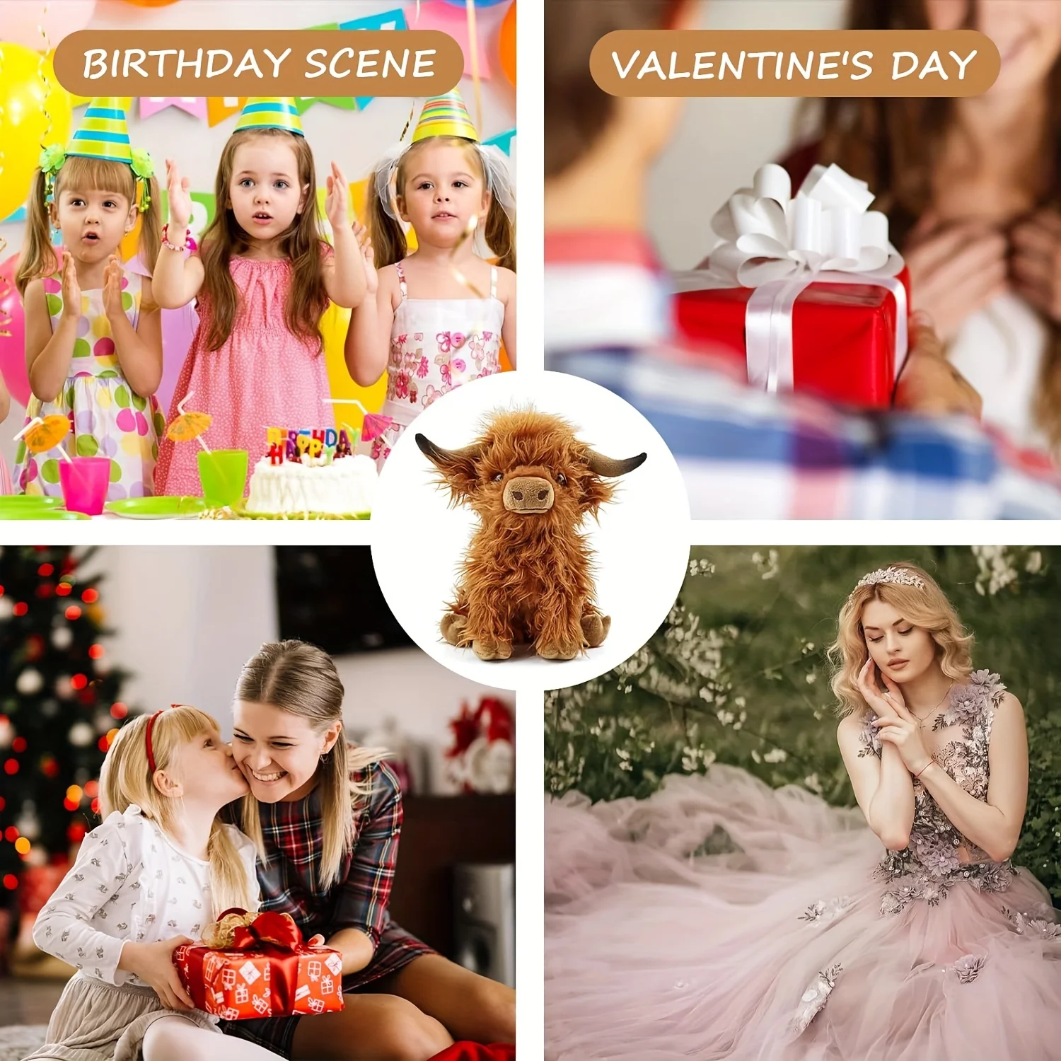 25cm Simulation Highland Cow Plush Animal Doll Soft Stuffed Highland Cow Plush Toy Kawaii Kids Baby Gifts Toy Home Room Decor - 图片 5