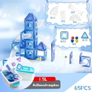 Magnetic Blocks 65PCS, Educational Building Blocks, STEM Toys for Kids, Creative Indoor Play Gift