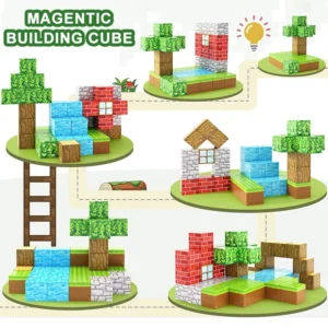 Megnetic Building Blocks Toys DIY Mine Magnetism Cube World Architecture Set Sensory Toddlers Contruction Toys For Children Gift