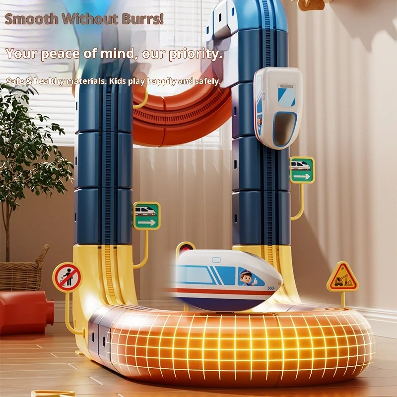 DIY Magnetic Electric Track Train/Car Toys Set,Anti-Gravity Suspension Creative Building Blocks,Kids STEM Educational Toy Gifts - 图片 4