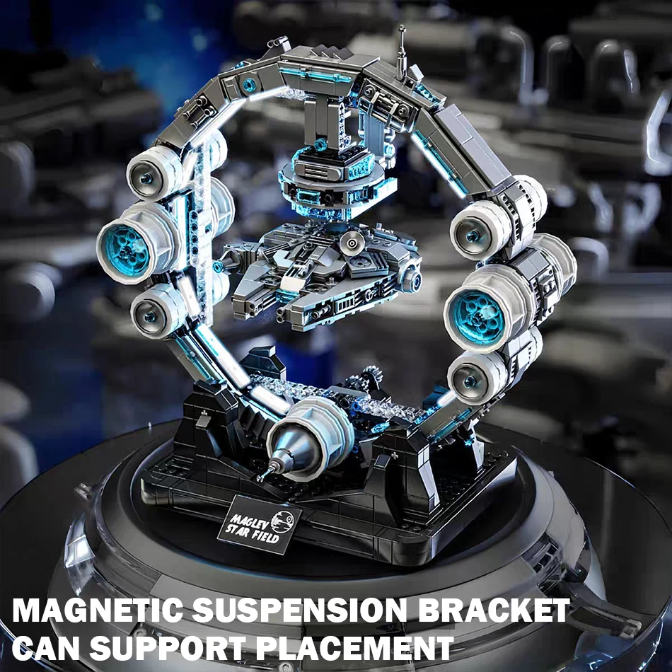 MOC Technical Maglev Falcon Spaceship Building Blocks Magnetic Suspension Space War Spacecraft Bricks Toys Ornaments Kids Gifts - 图片 4