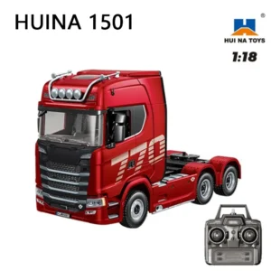 HUINA 1502 770S Alloy Tractor 19CH RC Truck 1/18 2.4G remote control Engineering Trailer Truck with Light and Sound Toys