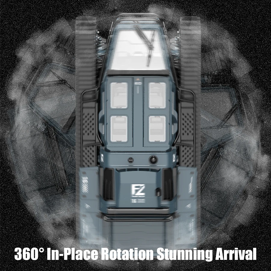 JJRC C8812 LED Light Full Scale Tracked Tank Simulation Model Toy RC Car Model Drift Remote Control Off-Road Vehicle Boy Gift - 图片 4