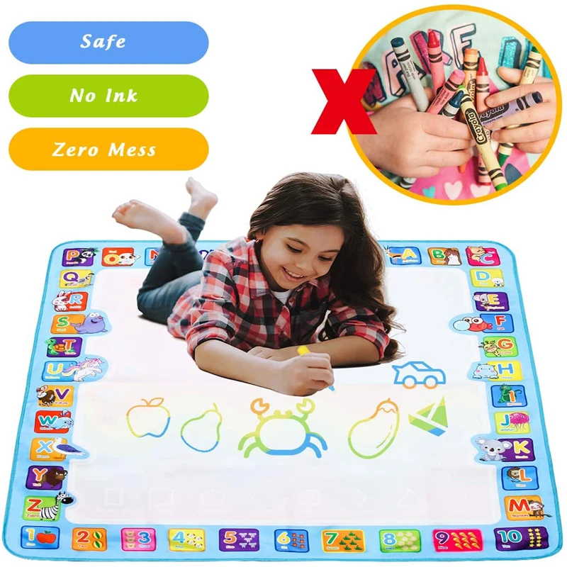 Coolplay Magic Water Drawing Mat Coloring Doodle Mat with Magic Pens Montessori Toys Painting Board Educational Toys for Kids - 图片 4