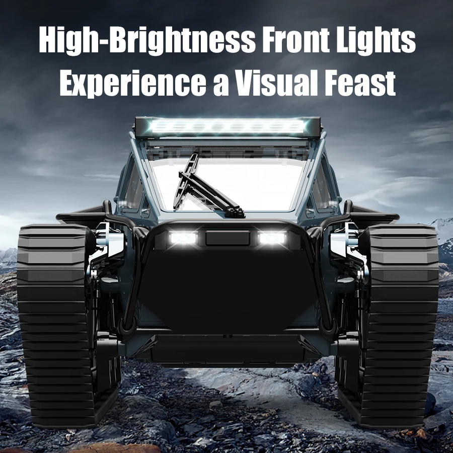 JJRC C8812 LED Light Full Scale Tracked Tank Simulation Model Toy RC Car Model Drift Remote Control Off-Road Vehicle Boy Gift - 图片 5