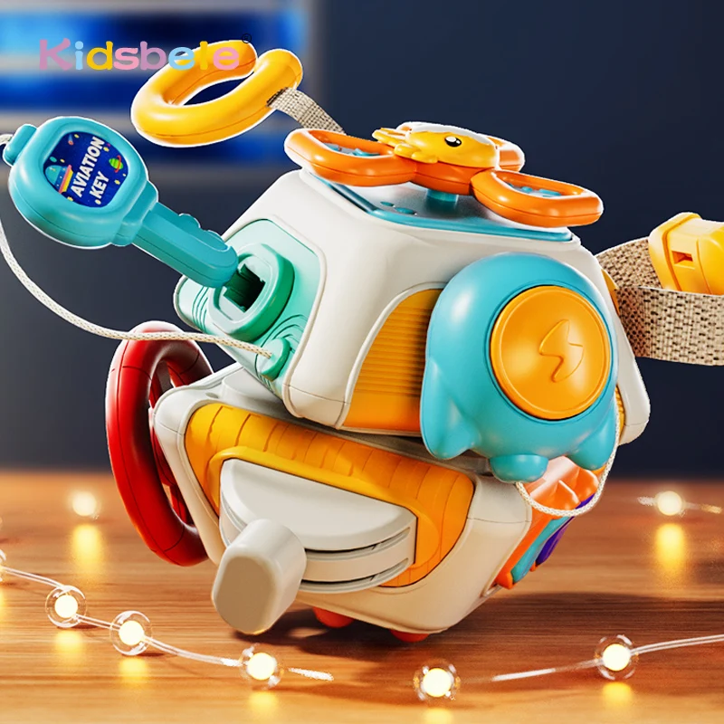 Busy Cube Sensory Toddler Toys Activities Baby Toy 0-3 Year Old Airplane Plane Car Travel Activities Early Education Fidget Gift