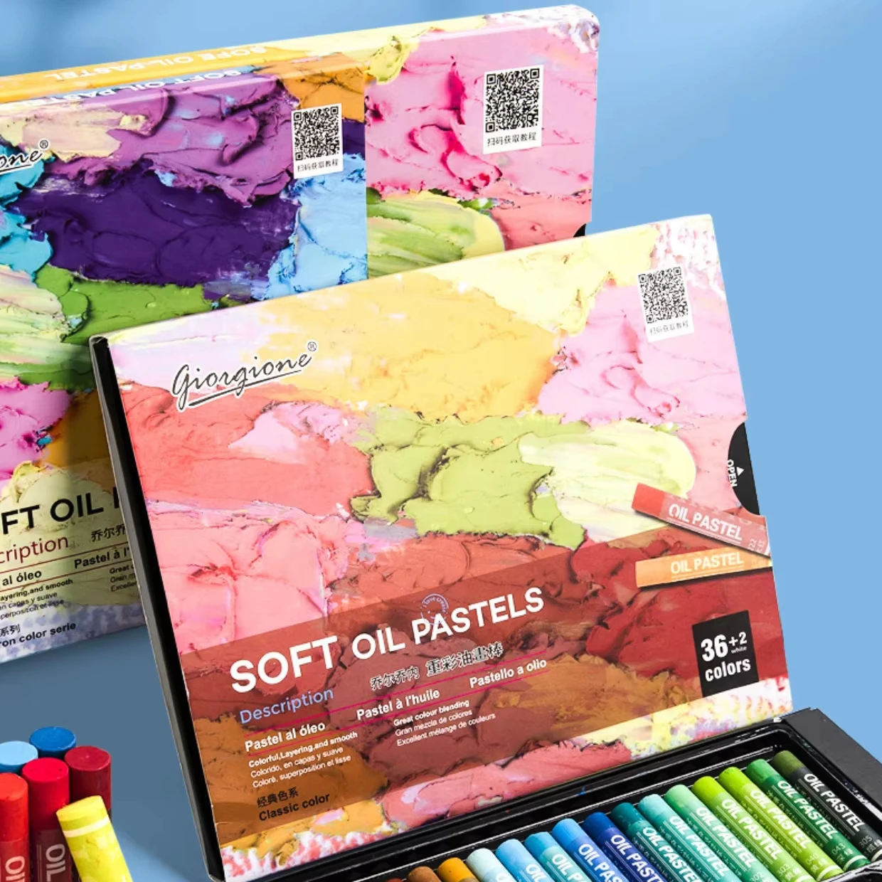 12/25/38/50 Colors Soft Oil Pastels For Kids Artists Art Drawing Blending Non-Toxic Heavy Color Crayons Painting Sticks Full Set - 图片 6